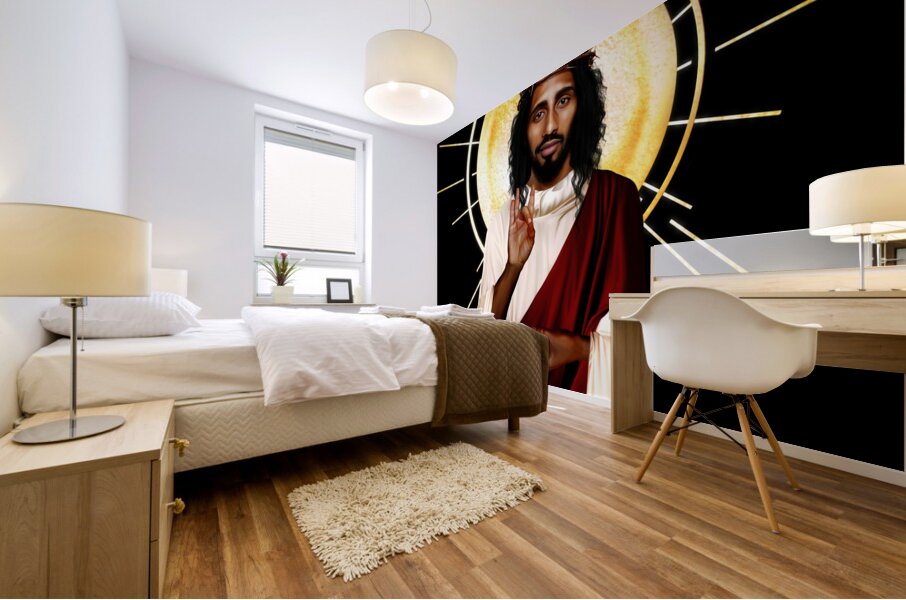 Jesus Christ Meditating Mural print